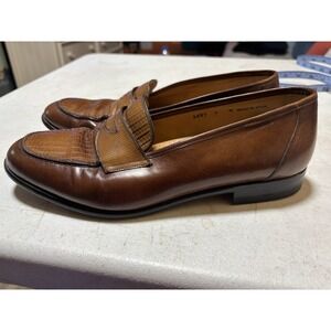 Massimo Emporio Sz 9 M Brown Leather Penny Moccasin Loafers Shoes Slip On A322